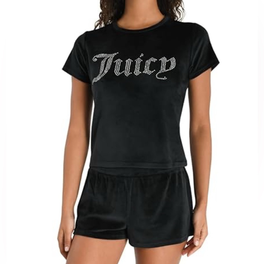 Juicy Couture Black Velour Pajama Set - Picture 2 of 5